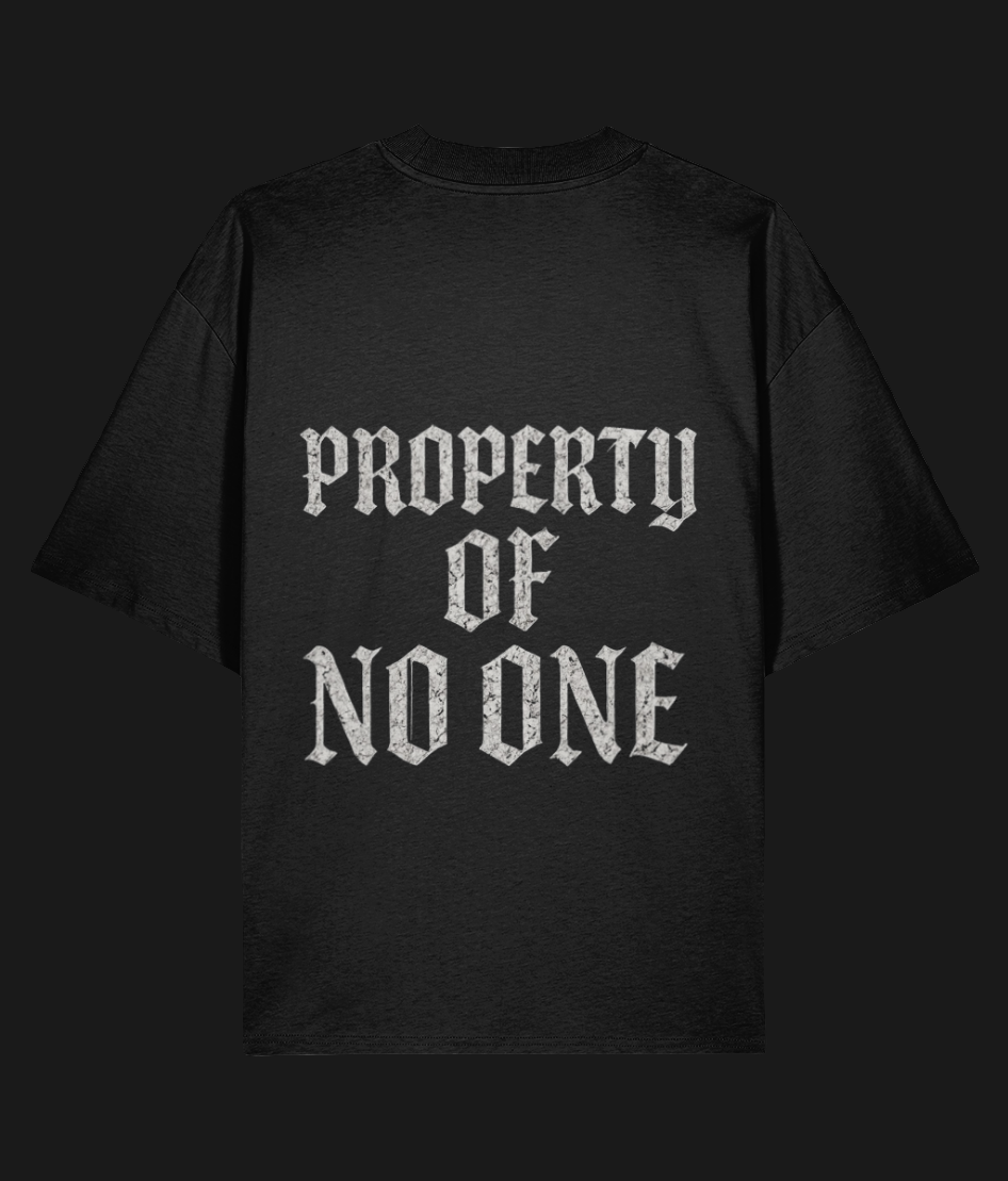 ANG3L ’Property of No One’ Oversized Tee – Gothic Streetwear - Tee